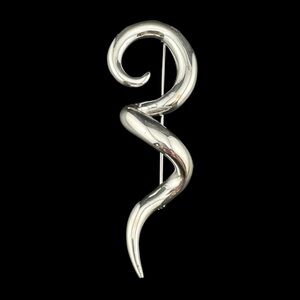 VTG Silver Tone Swirling Brooch
